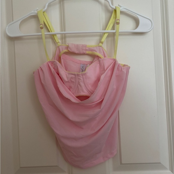 urban outfitters pink out from under mesh balconette bra cami - Picture 2 of 3